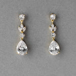 CZ Pear Drop Bridal Earrings - Earrings - Cassandra Lynne