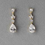 CZ Pear Drop Bridal Earrings - Earrings - Cassandra Lynne