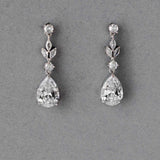 CZ Pear Drop Bridal Earrings - Earrings - Cassandra Lynne