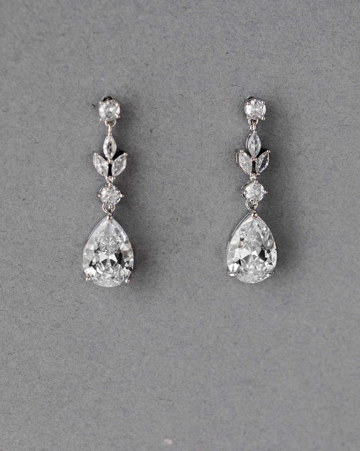 CZ Pear Drop Bridal Earrings - Earrings - Cassandra Lynne