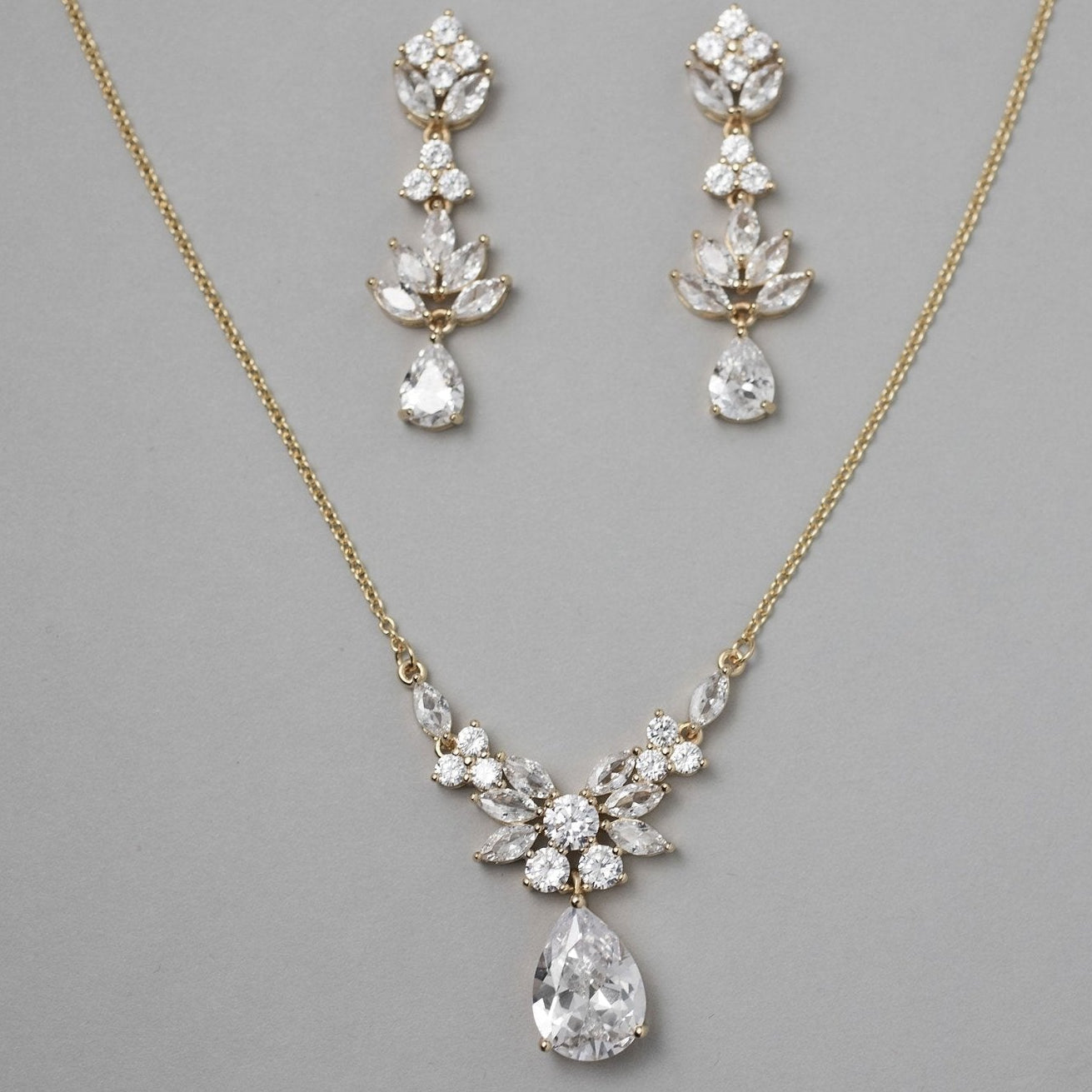 CZ Pendant Necklace and Earirngs Set - Necklace Set - Cassandra Lynne