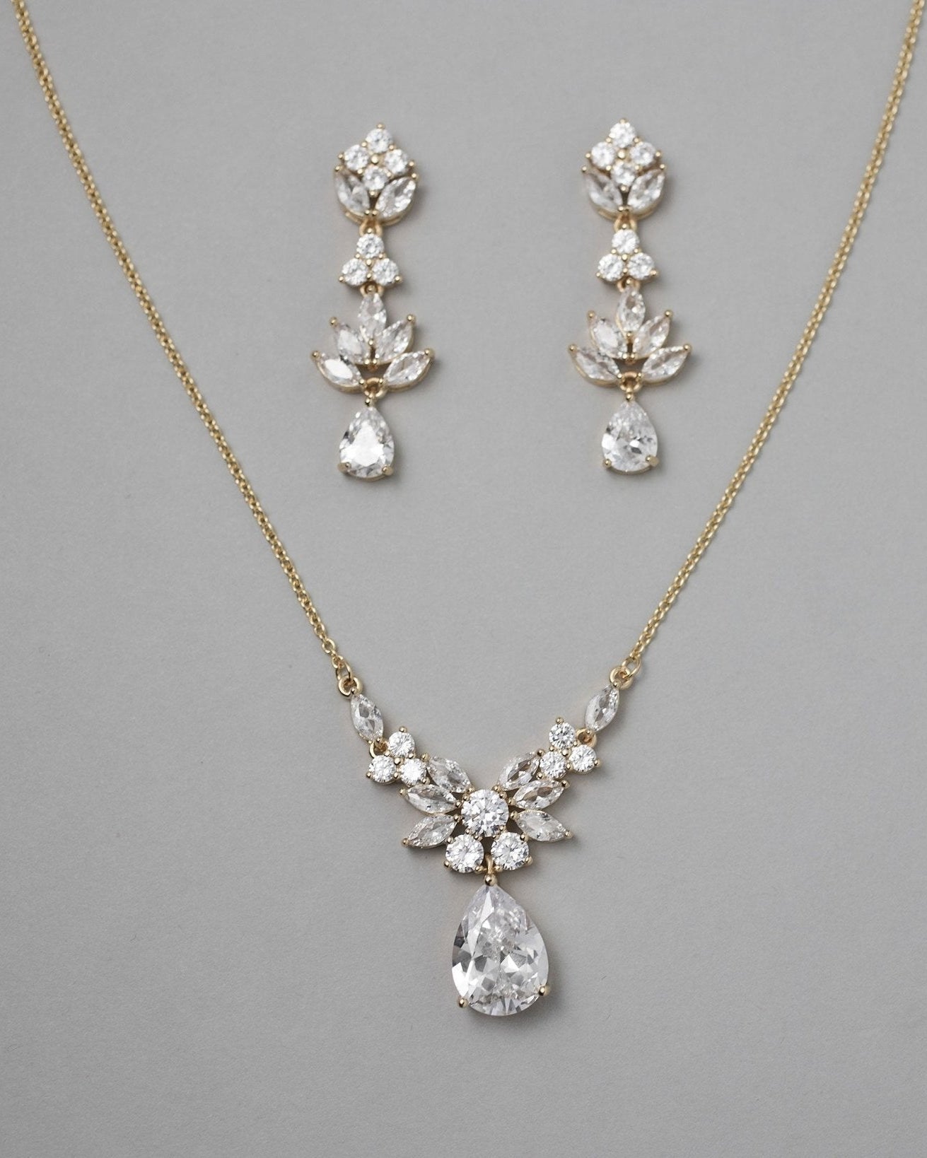 CZ Pendant Necklace and Earirngs Set - Necklace Set - Cassandra Lynne