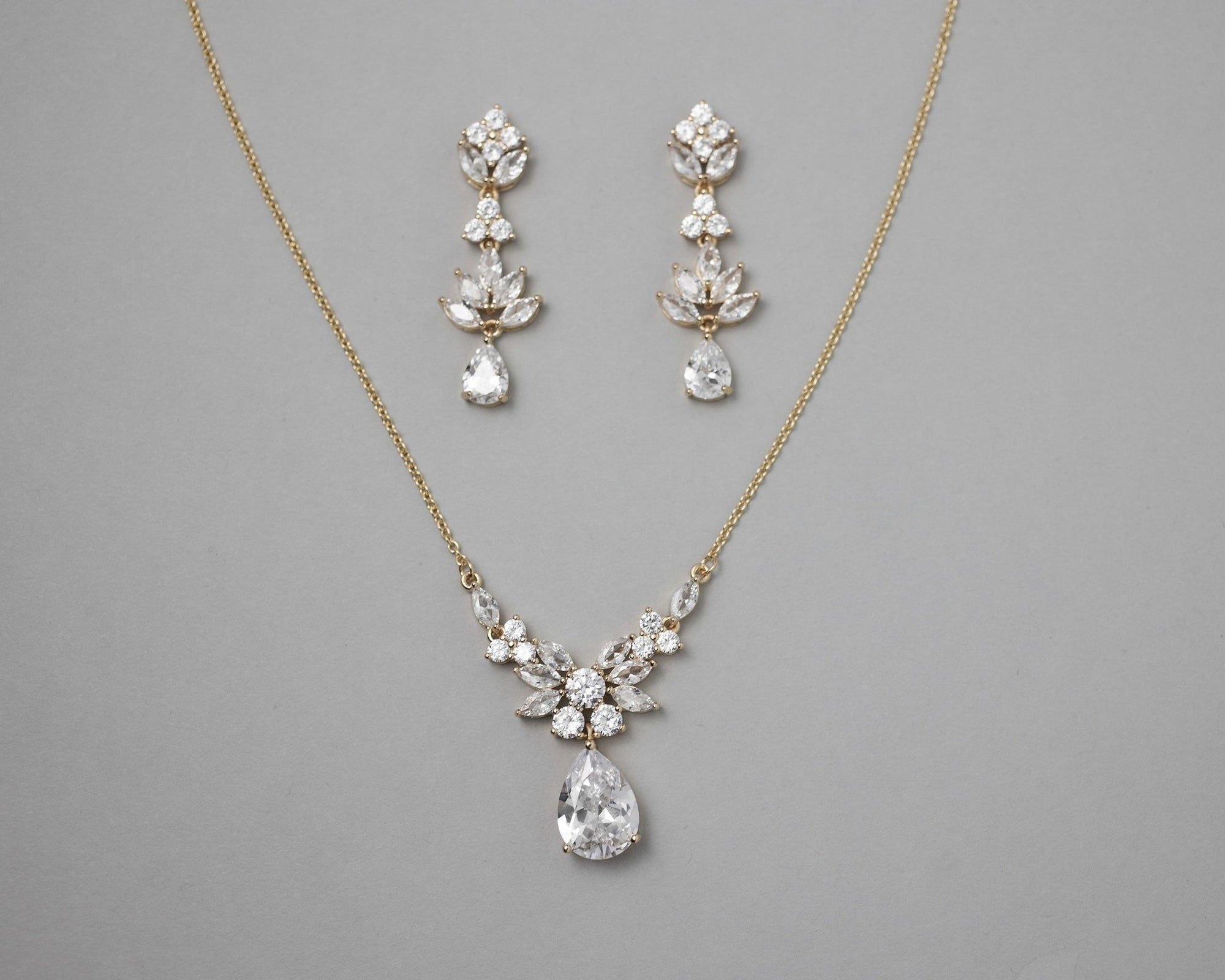 CZ Pendant Necklace and Earirngs Set - Necklace Set - Cassandra Lynne