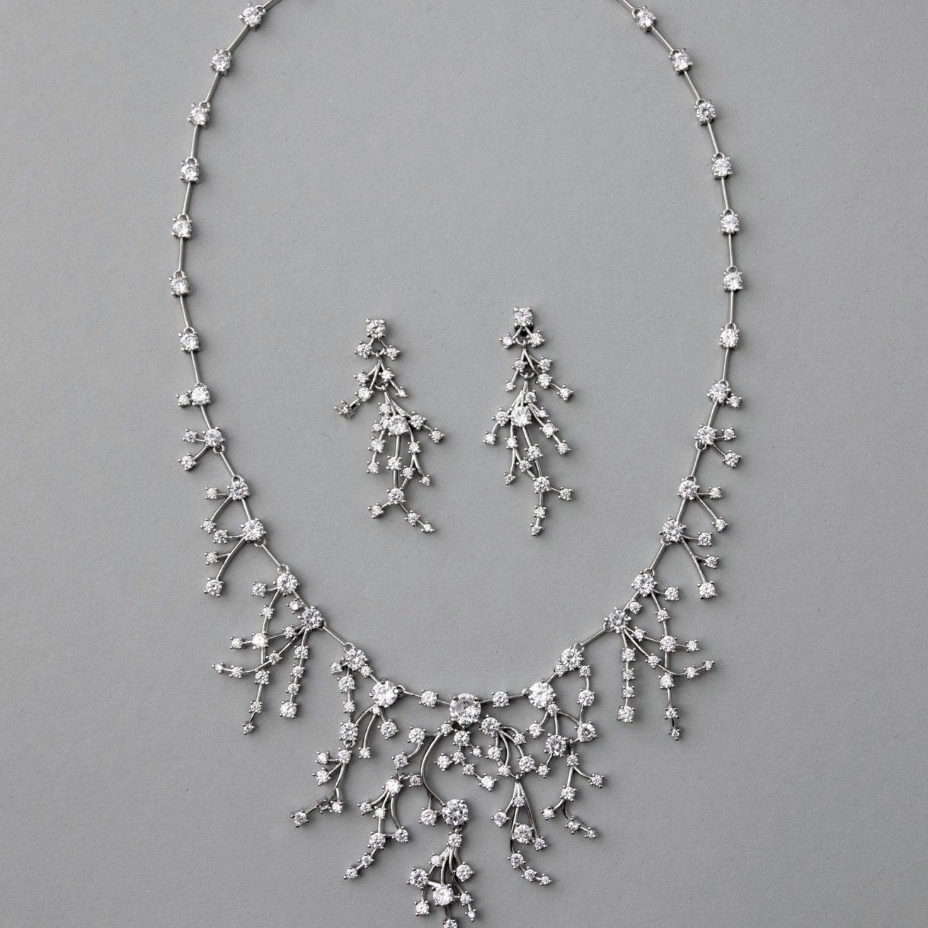 CZ Waterfall Necklace and Earrings - Necklace Set - Cassandra Lynne