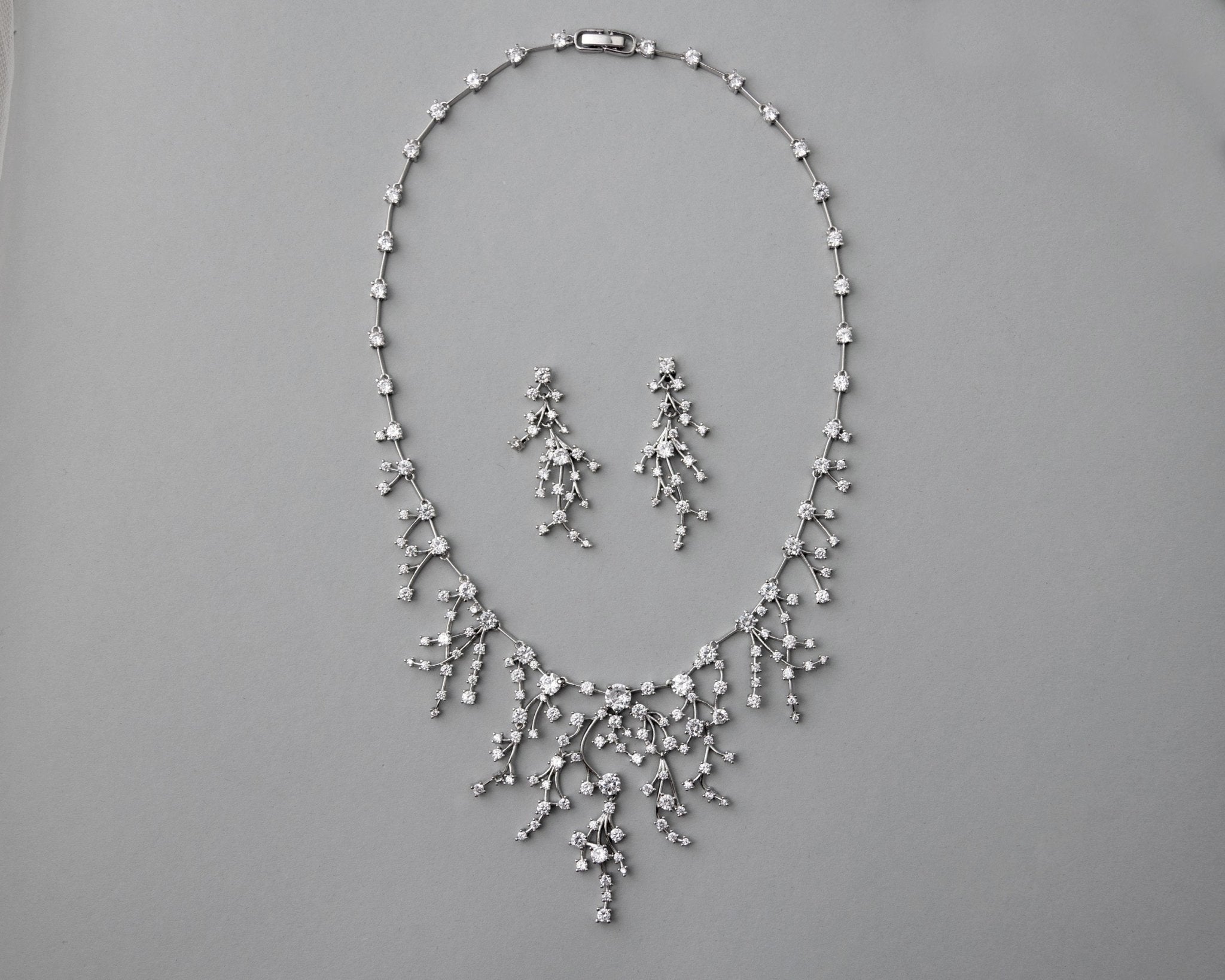 CZ Waterfall Necklace and Earrings - Necklace Set - Cassandra Lynne
