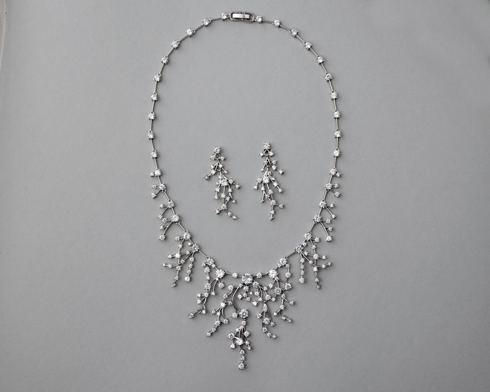 CZ Waterfall Necklace and Earrings - Necklace Set - Cassandra Lynne