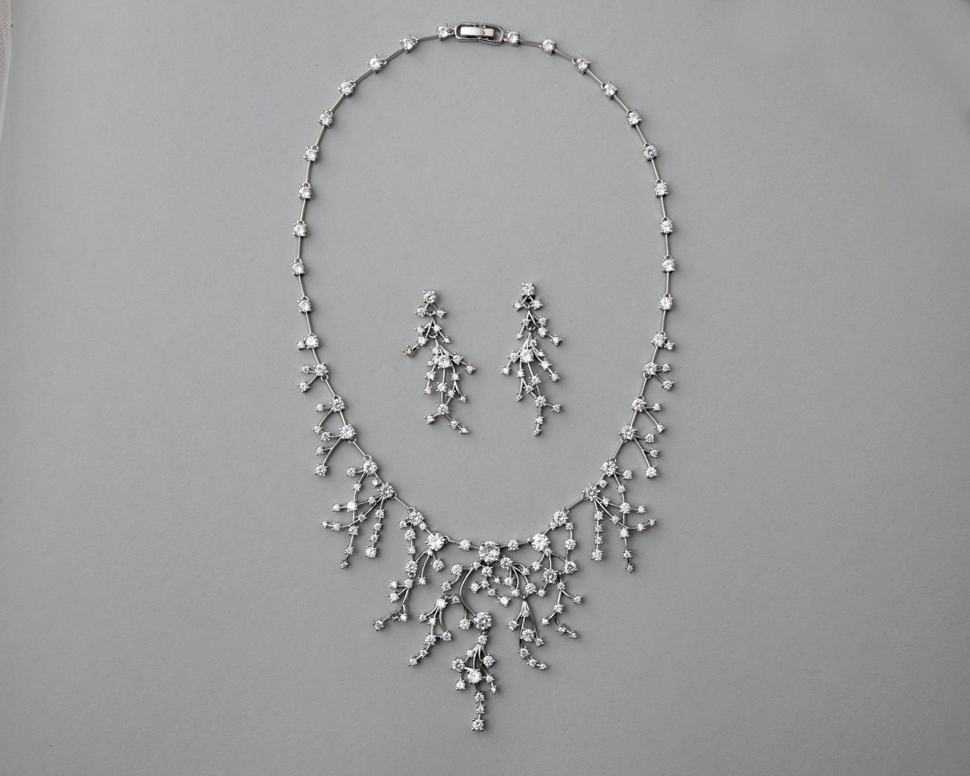 CZ Waterfall Necklace and Earrings - Necklace Set - Cassandra Lynne