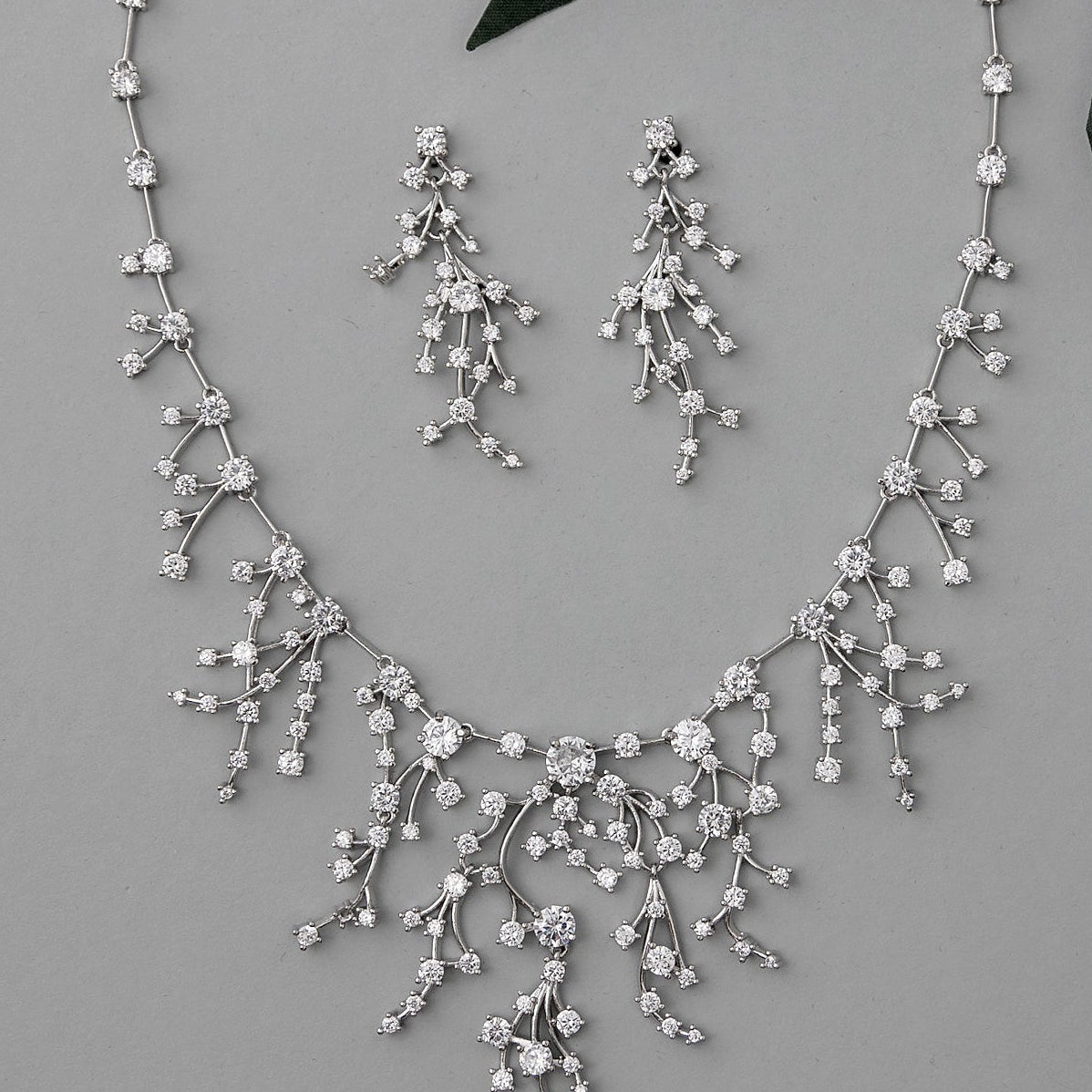 CZ Waterfall Necklace and Earrings - Necklace Set - Cassandra Lynne