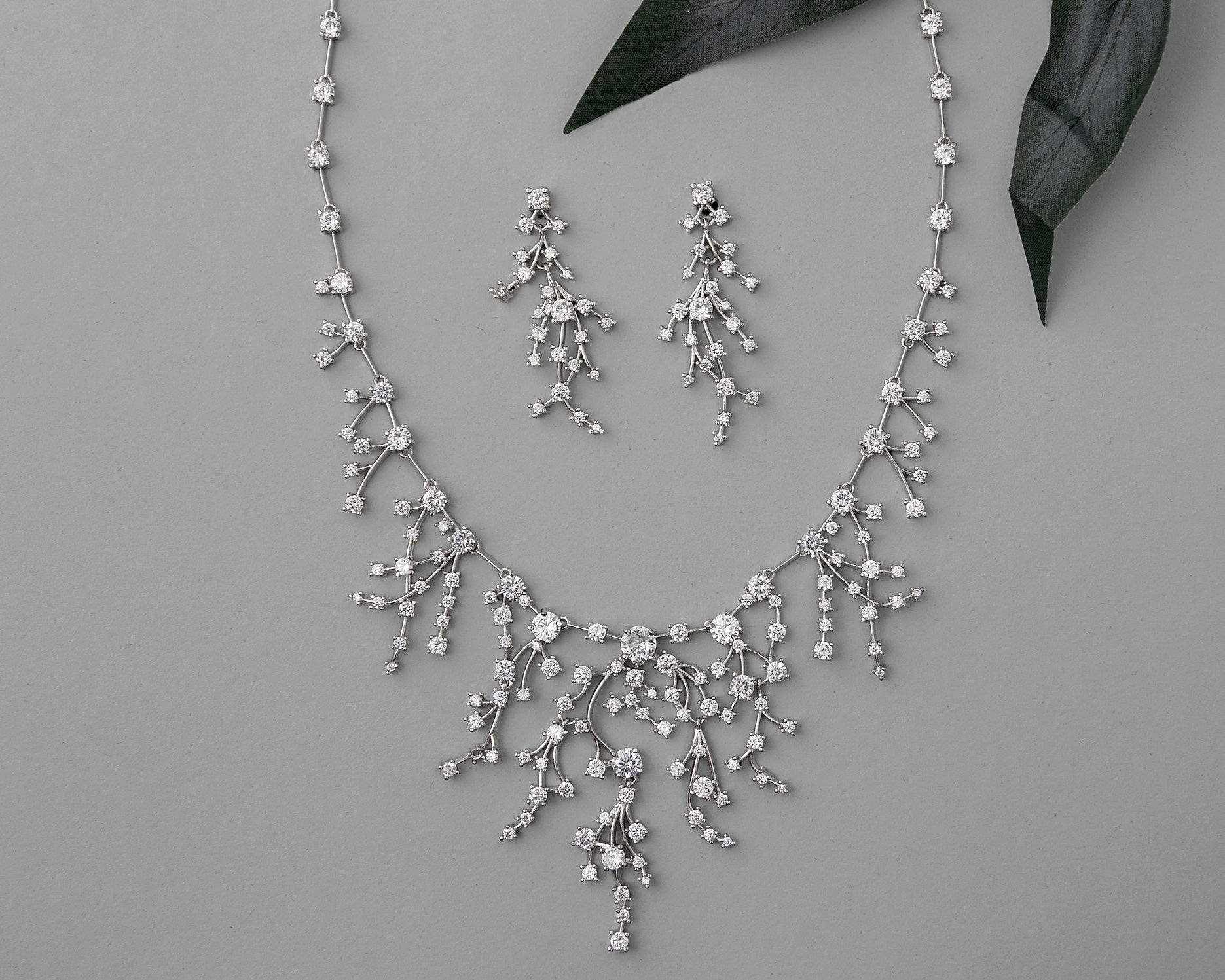 CZ Waterfall Necklace and Earrings - Necklace Set - Cassandra Lynne