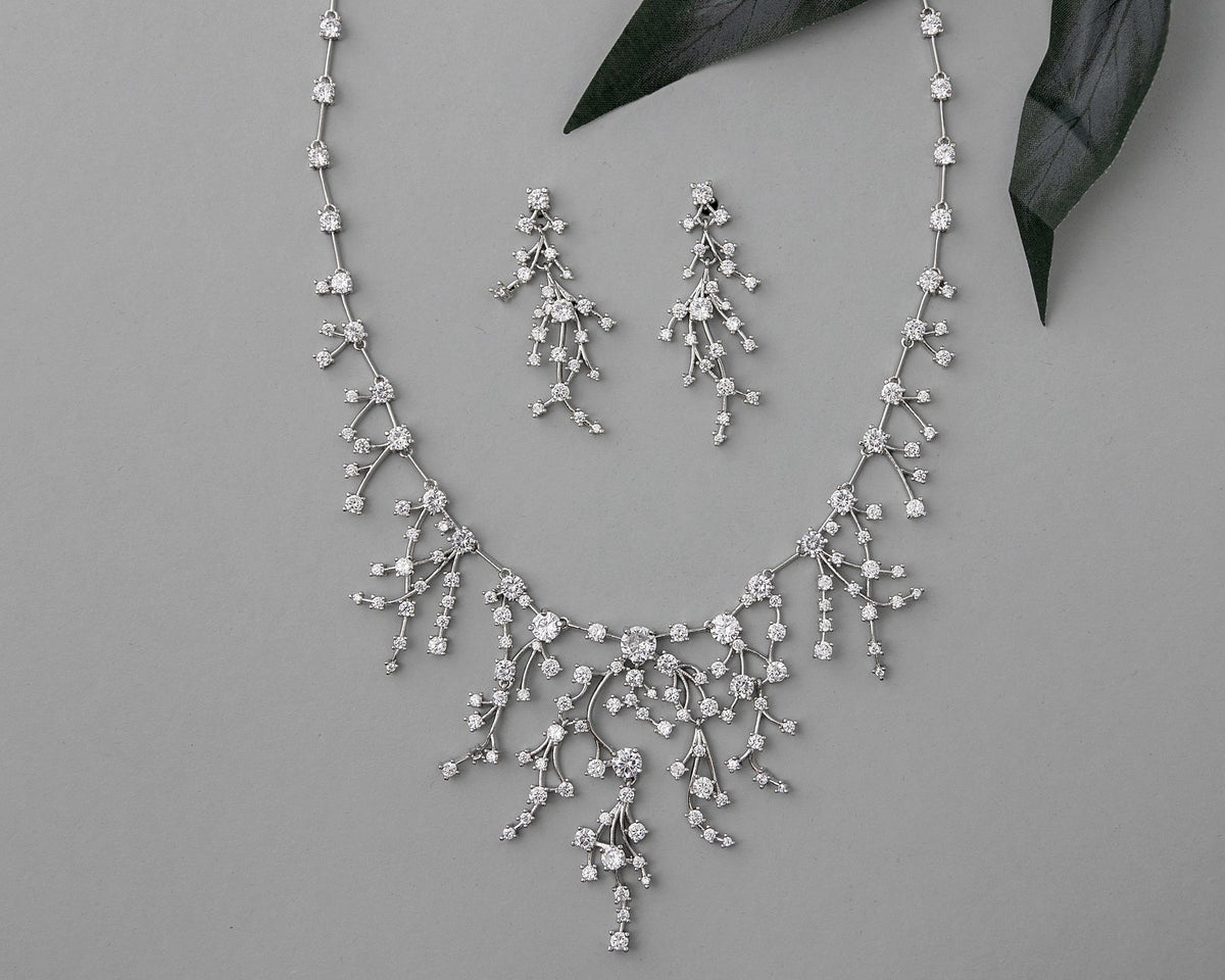 CZ Waterfall Necklace and Earrings - Necklace Set - Cassandra Lynne