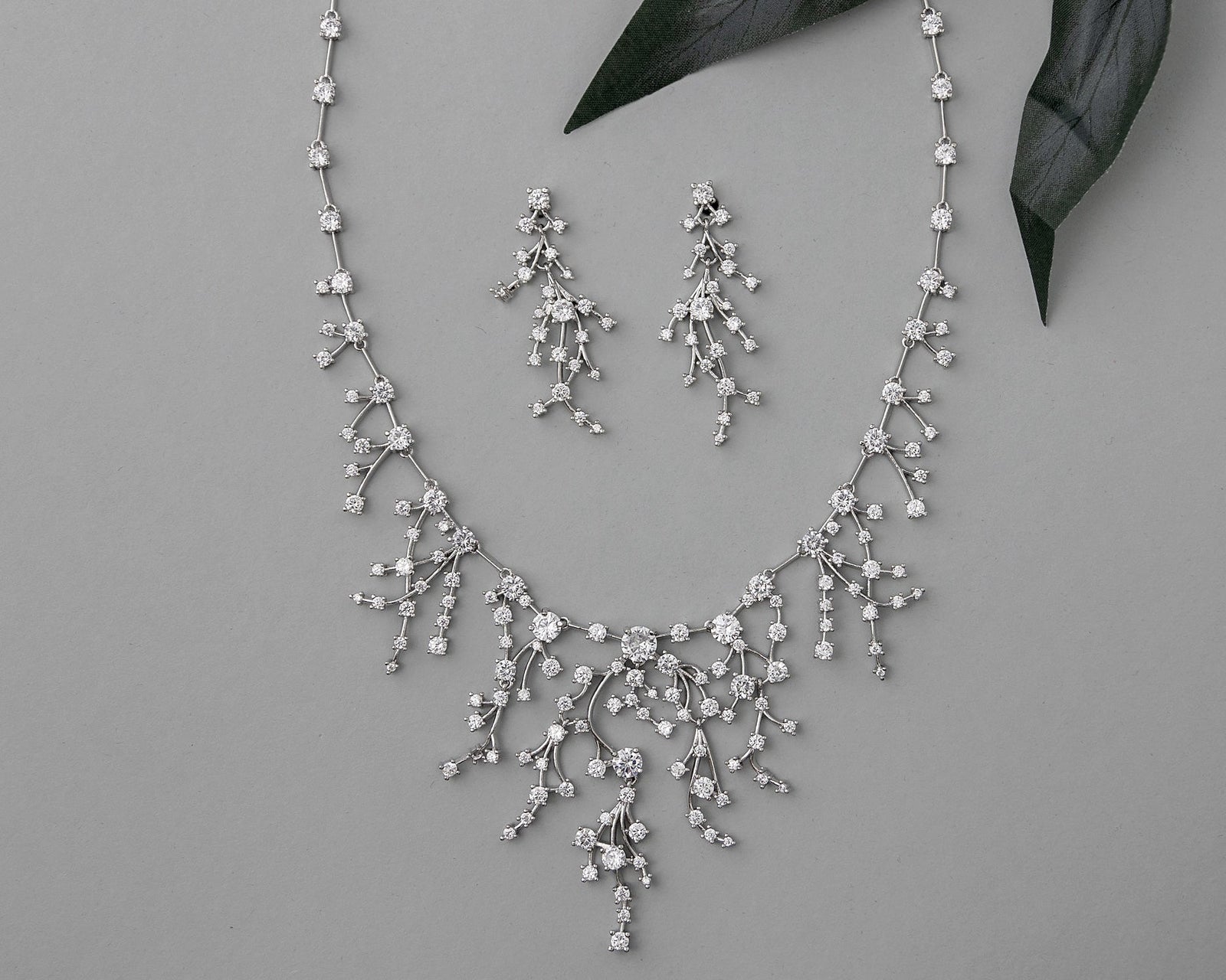 CZ Waterfall Necklace and Earrings - Necklace Set - Cassandra Lynne