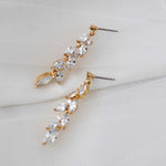 CZ Wedding Earrings with a Marquise Vine Design - Earrings - Cassandra Lynne