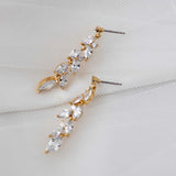 CZ Wedding Earrings with a Marquise Vine Design - Earrings - Cassandra Lynne