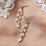 CZ Wedding Earrings with a Marquise Vine Design - Earrings - Cassandra Lynne