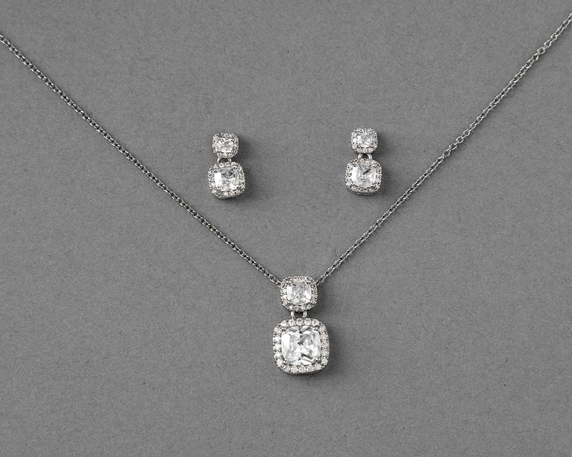 Princess Earrings and Pendant Necklace