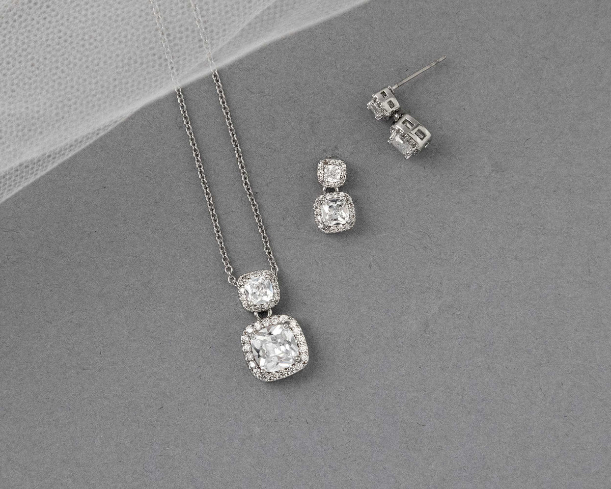 Princess Earrings and Pendant Necklace