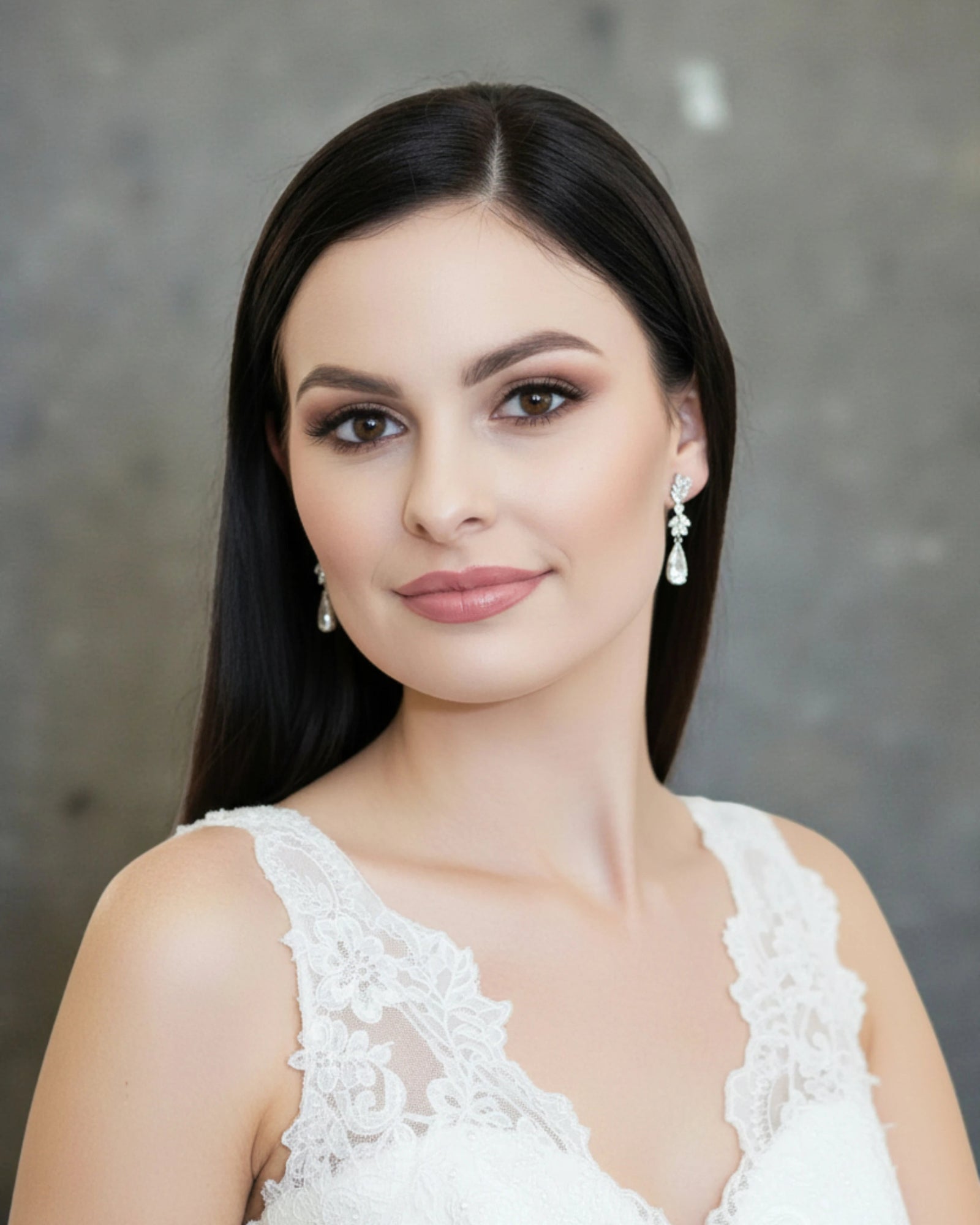 CZ Elongated Drop Wedding Earrings Prom -Cassandra Lynne