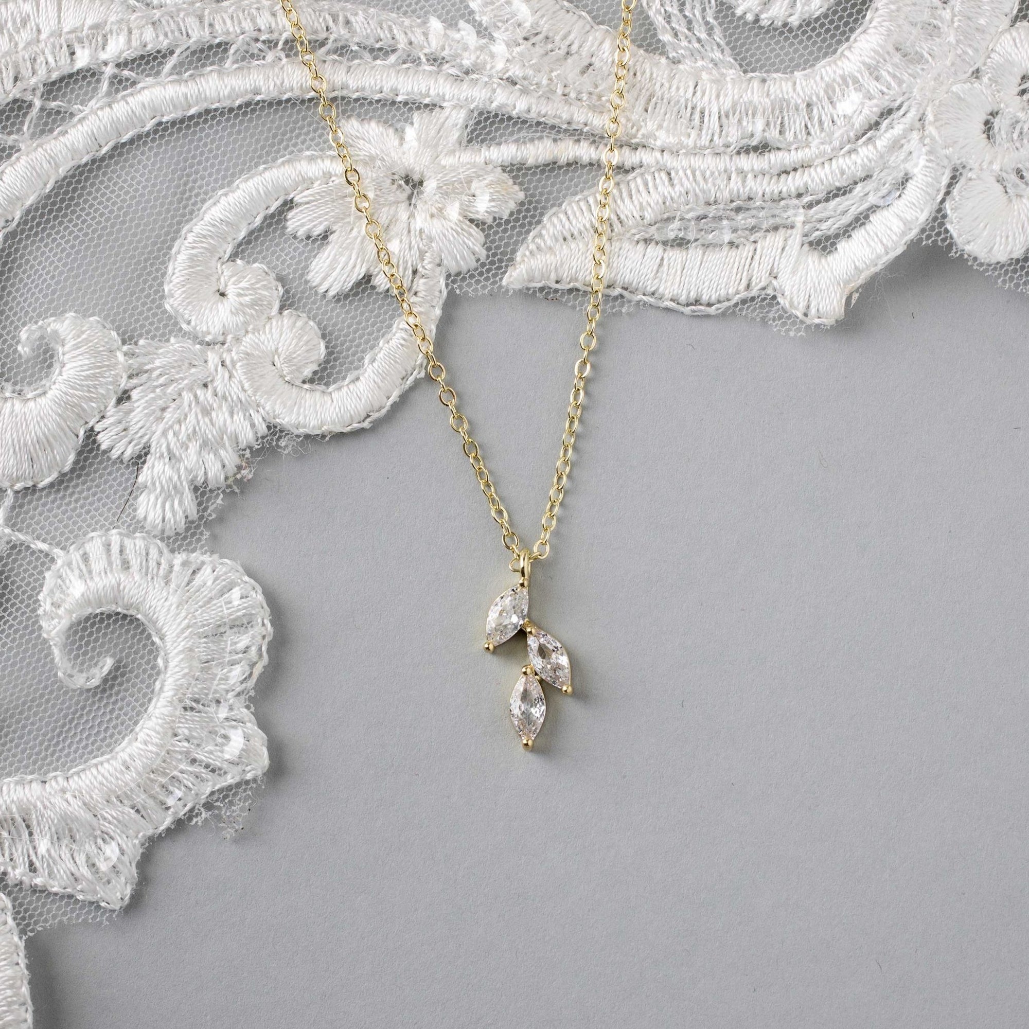 Dainty Leaf Pendant Necklace - Pendant - Cassandra Lynne