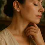 Dainty Leaf Vine Simulated Diamond Stud Earrings - Earrings - Cassandra Lynne