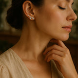 Dainty Leaf Vine Simulated Diamond Stud Earrings - Earrings - Cassandra Lynne