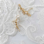 Dainty Leaf Vine Simulated Diamond Stud Earrings - Earrings - Cassandra Lynne