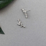 Dainty Leaf Vine Simulated Diamond Stud Earrings - Earrings - Cassandra Lynne