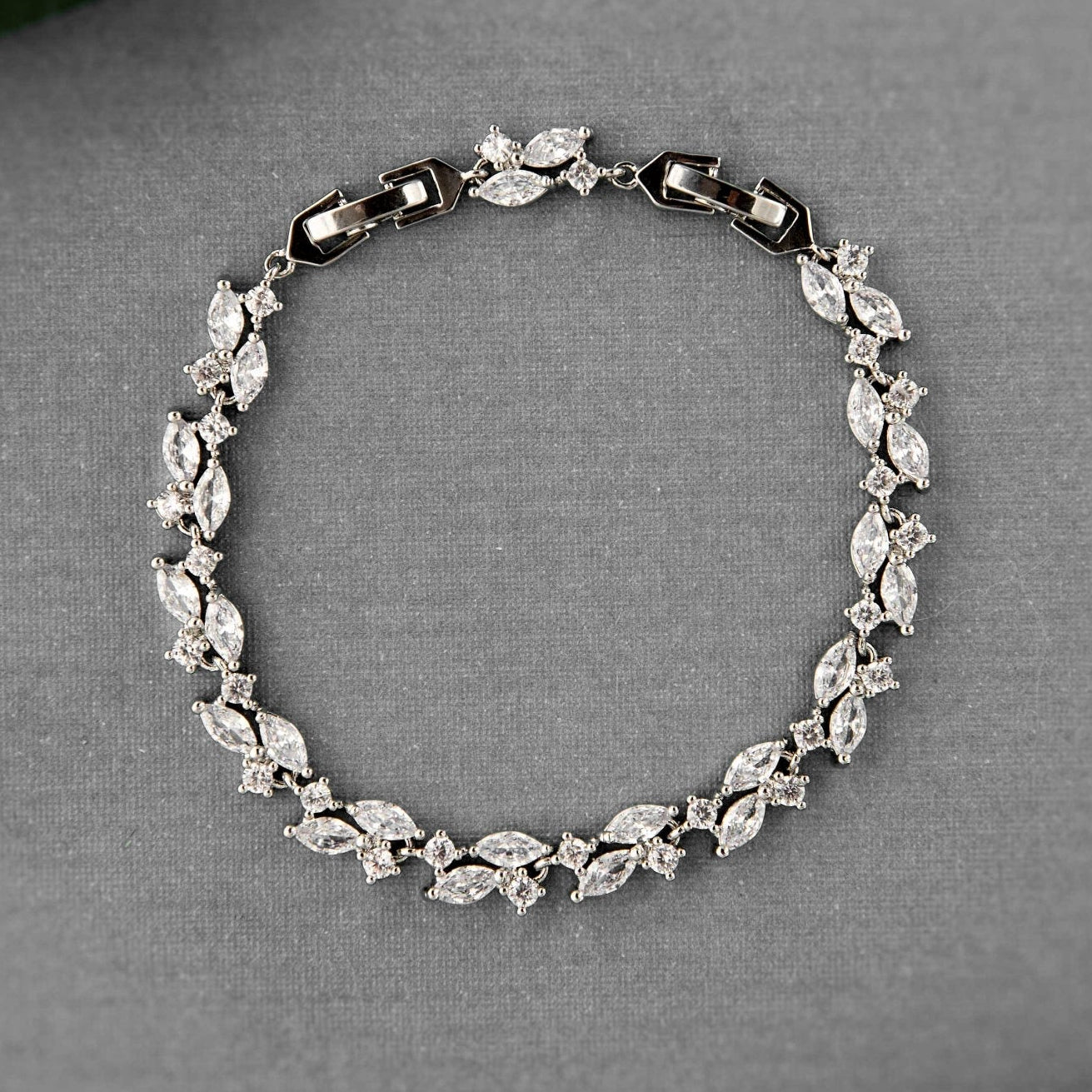 Dainty Marquise Leaf Wedding Bracelet - Bracelet - Cassandra Lynne