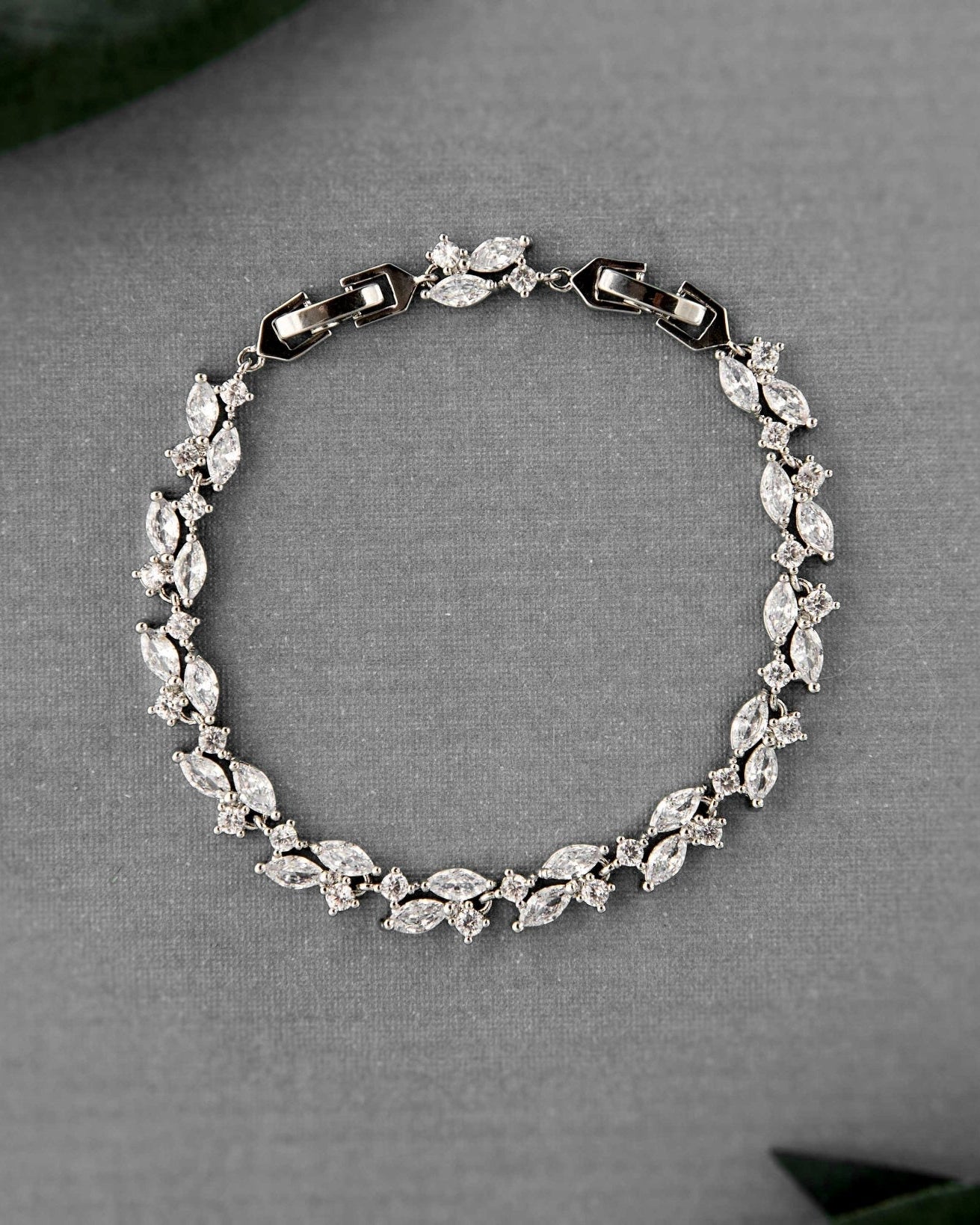 Dainty Marquise Leaf Wedding Bracelet - Bracelet - Cassandra Lynne