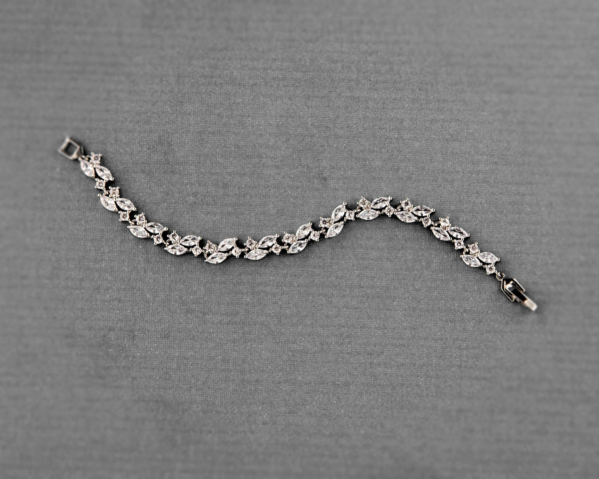 Dainty Marquise Leaf Wedding Bracelet - Bracelet - Cassandra Lynne