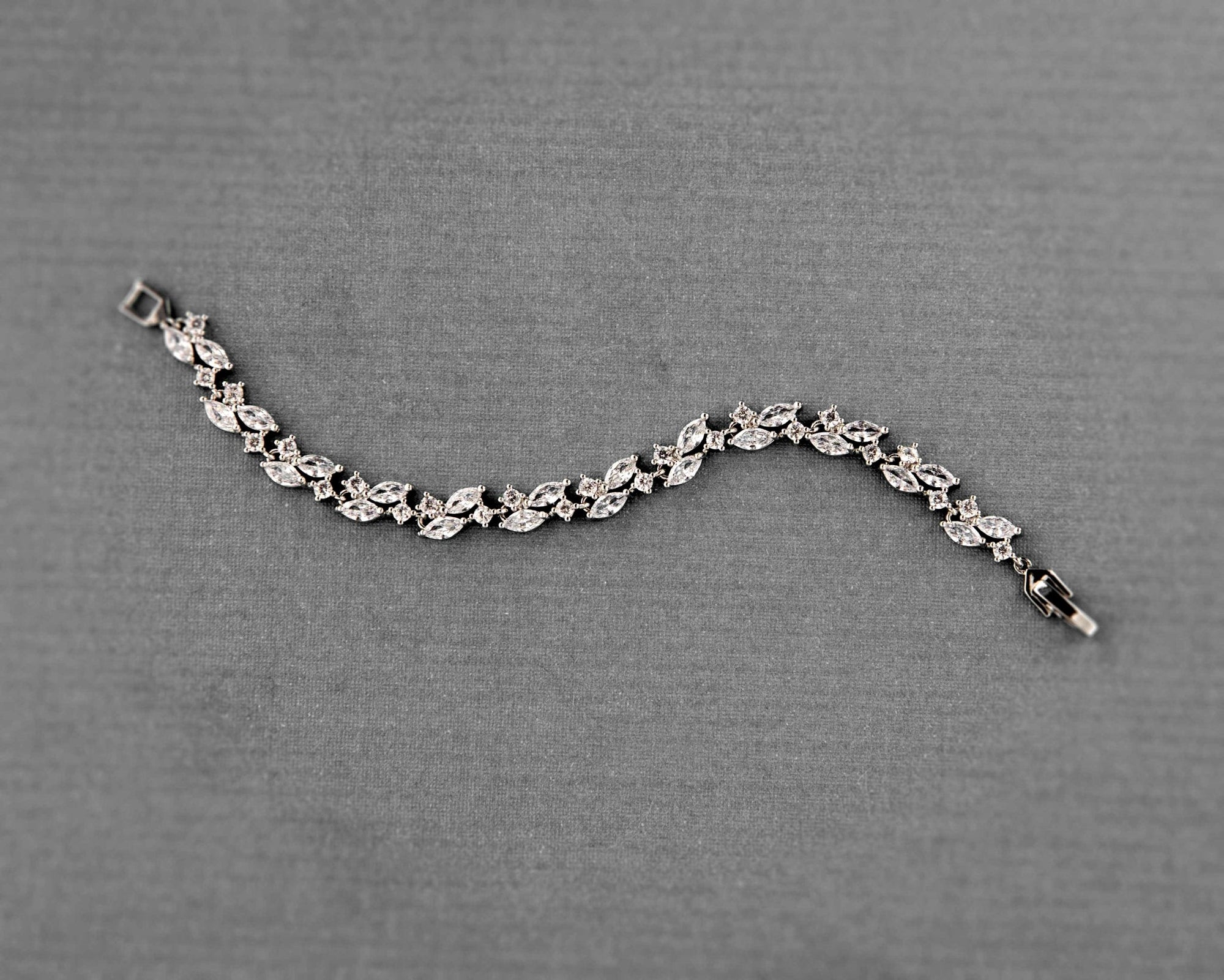 Dainty Marquise Leaf Wedding Bracelet - Bracelet - Cassandra Lynne
