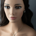 Petite Pearl Crystal Necklace Set on model
