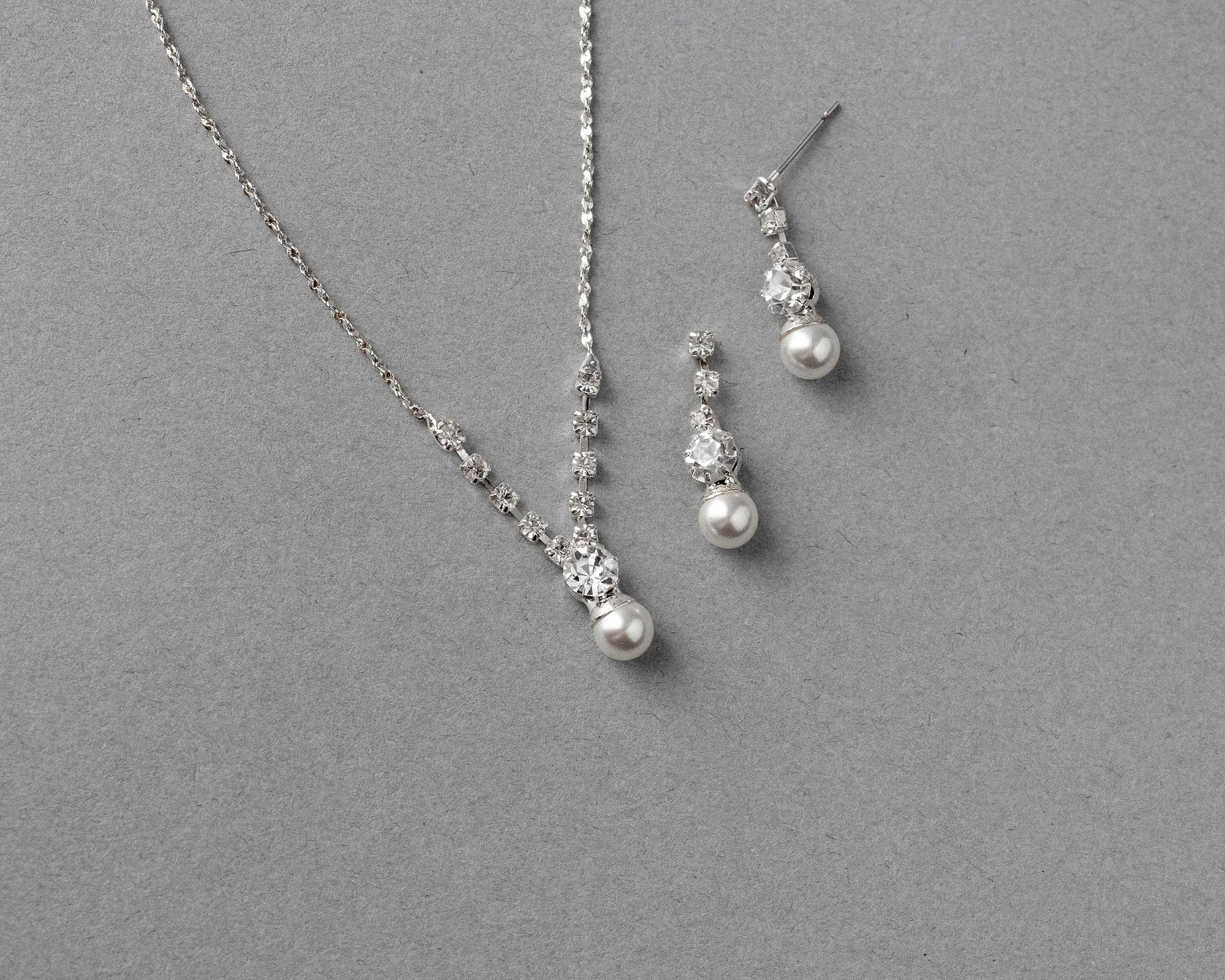 Petite Pearl Crystal Necklace Set