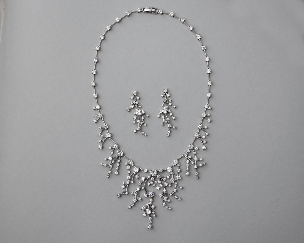 CZ Fireworks Necklace and Earrings - Cassandra Lynne