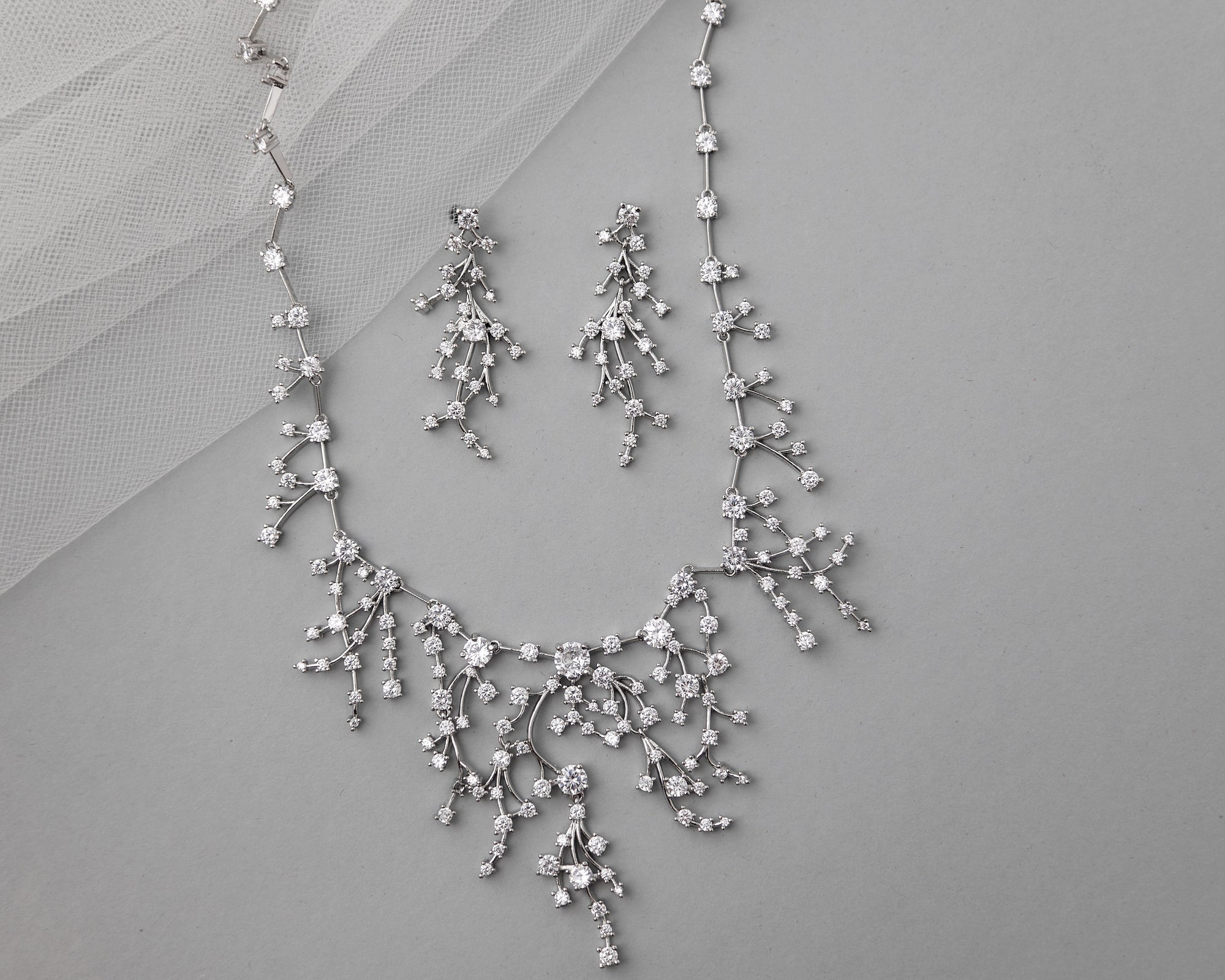 CZ Fireworks Necklace and Earrings - Cassandra Lynne