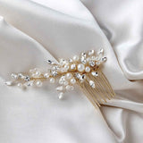 Dainty Wedding Hair Comb with Matte Pearls - Hair Combs - Cassandra Lynne