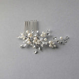 Dainty Wedding Hair Comb with Matte Pearls - Hair Combs - Cassandra Lynne