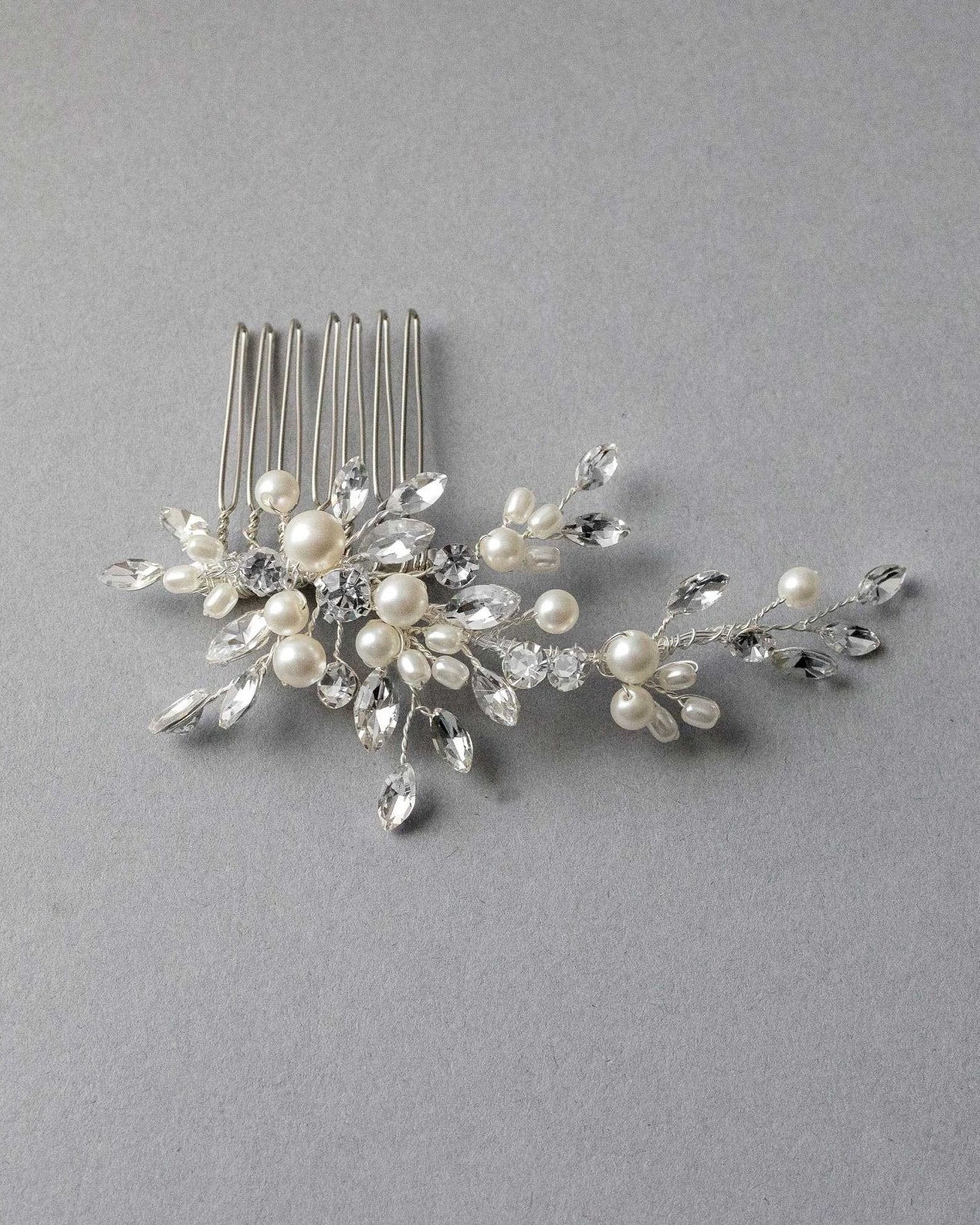 Dainty Wedding Hair Comb with Matte Pearls - Hair Combs - Cassandra Lynne