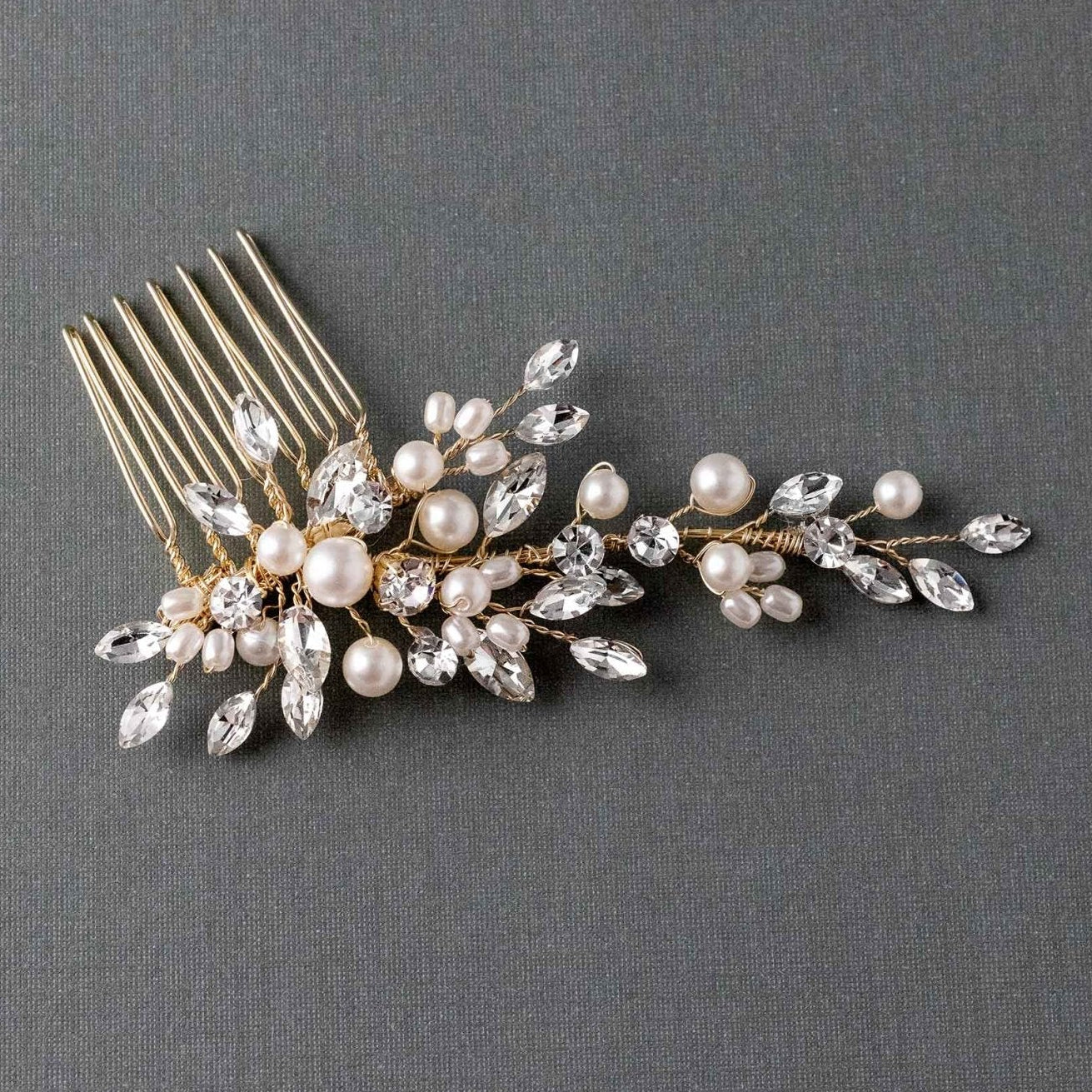 Dainty Wedding Hair Comb with Matte Pearls - Hair Combs - Cassandra Lynne