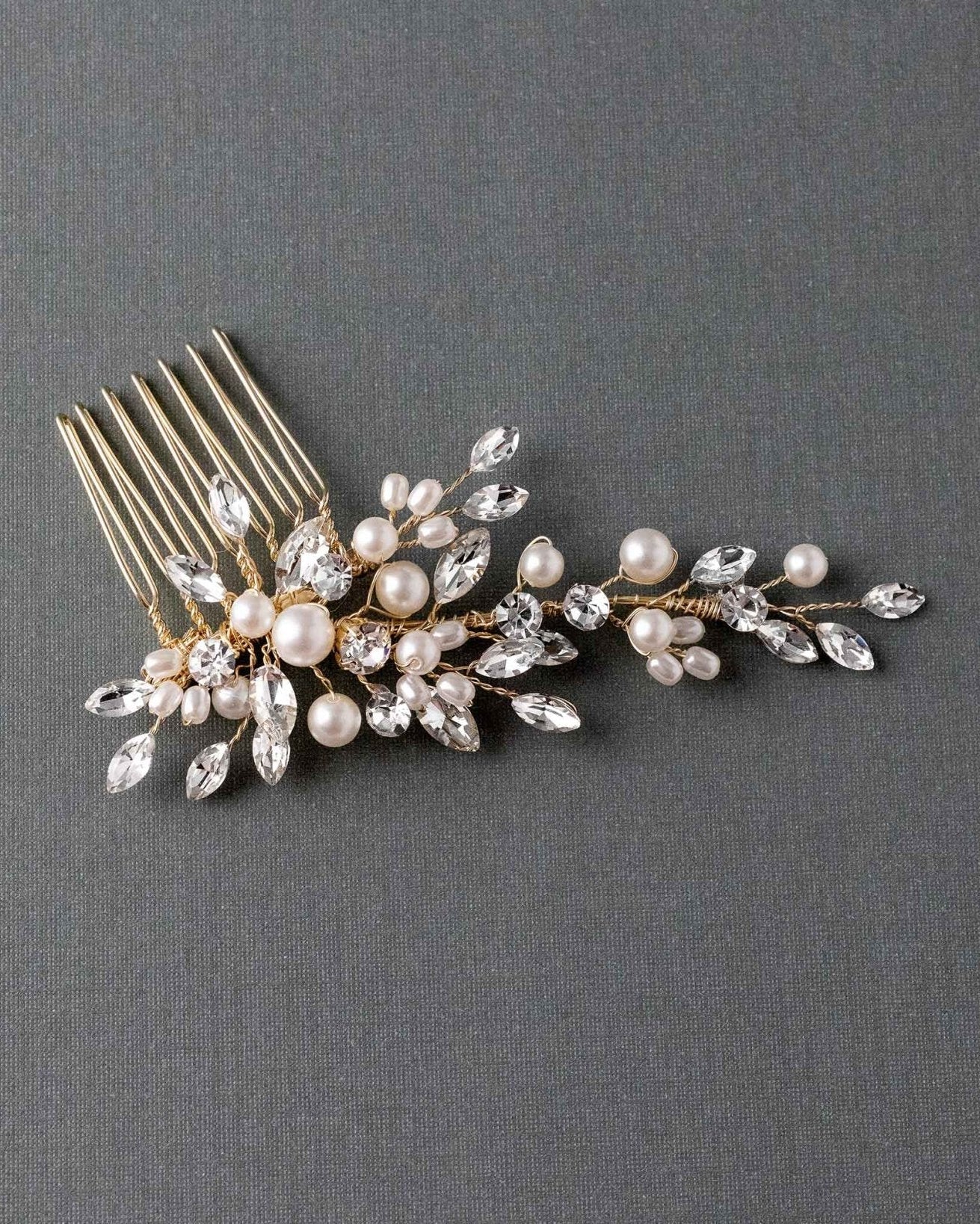 Dainty Wedding Hair Comb with Matte Pearls - Hair Combs - Cassandra Lynne