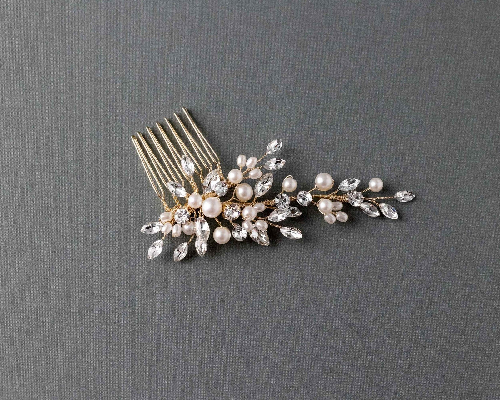 Dainty Wedding Hair Comb with Matte Pearls - Hair Combs - Cassandra Lynne