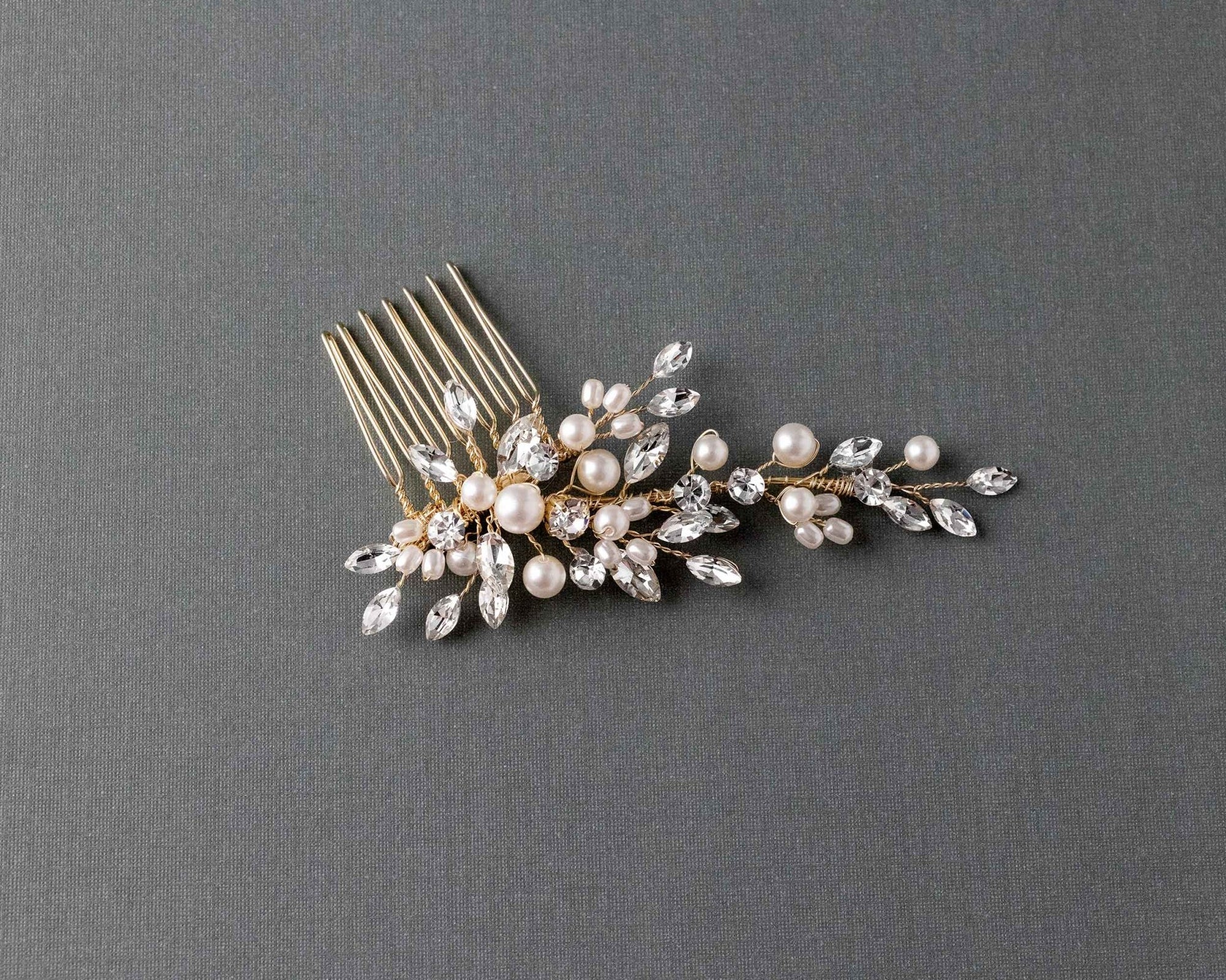 Dainty Wedding Hair Comb with Matte Pearls - Hair Combs - Cassandra Lynne