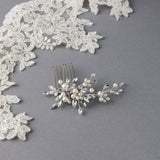 Dainty Wedding Hair Comb with Matte Pearls - Hair Combs - Cassandra Lynne