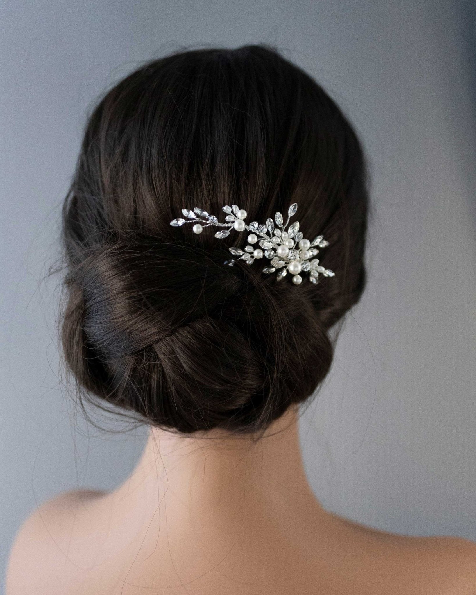 Dainty Wedding Hair Comb with Matte Pearls - Hair Combs - Cassandra Lynne