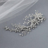 Decorative Bridal Hair Clip of Rhinestone Flowers - Hair Clips - Cassandra Lynne