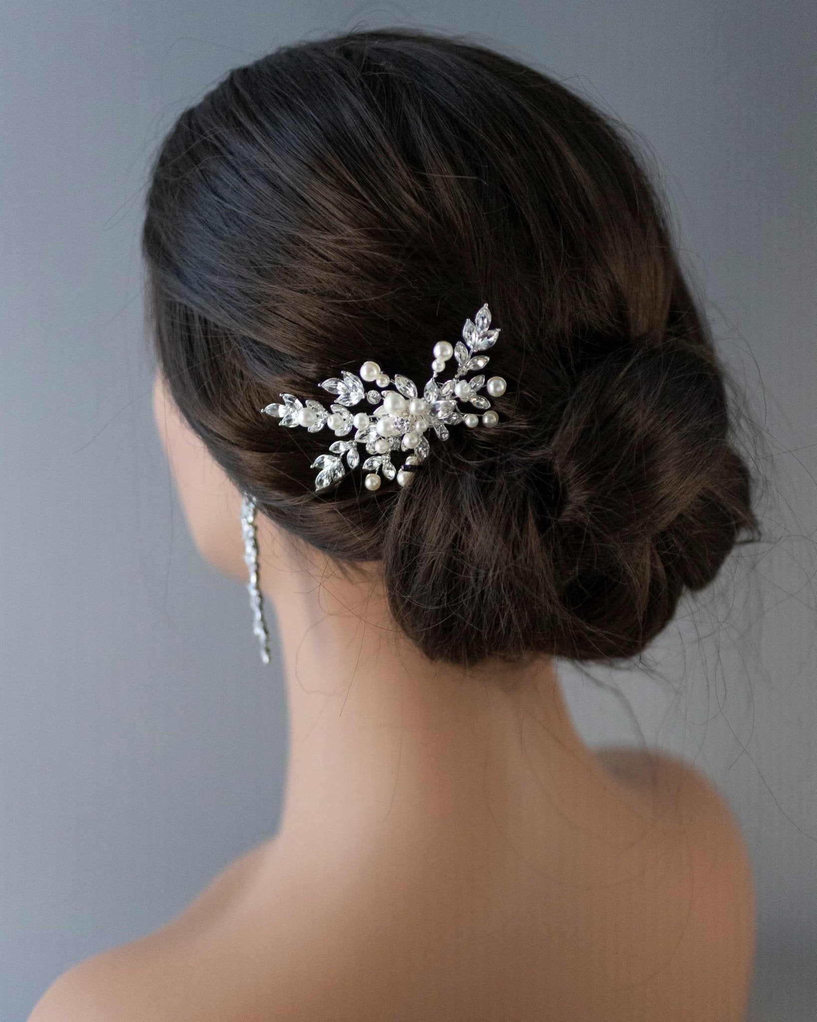 Decorative Hair Comb of Marquise Vines and Pearls - Hair Combs - Cassandra Lynne