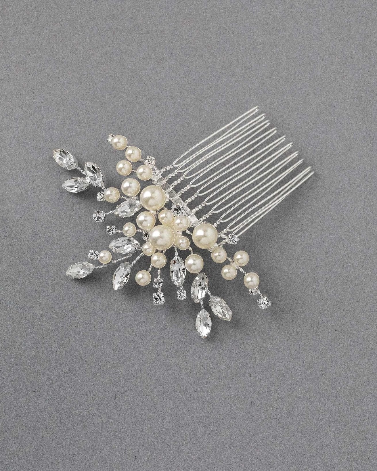 Decorative Hair Comb with Ivory Pearls - Hair Combs - Cassandra Lynne