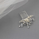 Decorative Hair Comb with Ivory Pearls - Hair Combs - Cassandra Lynne