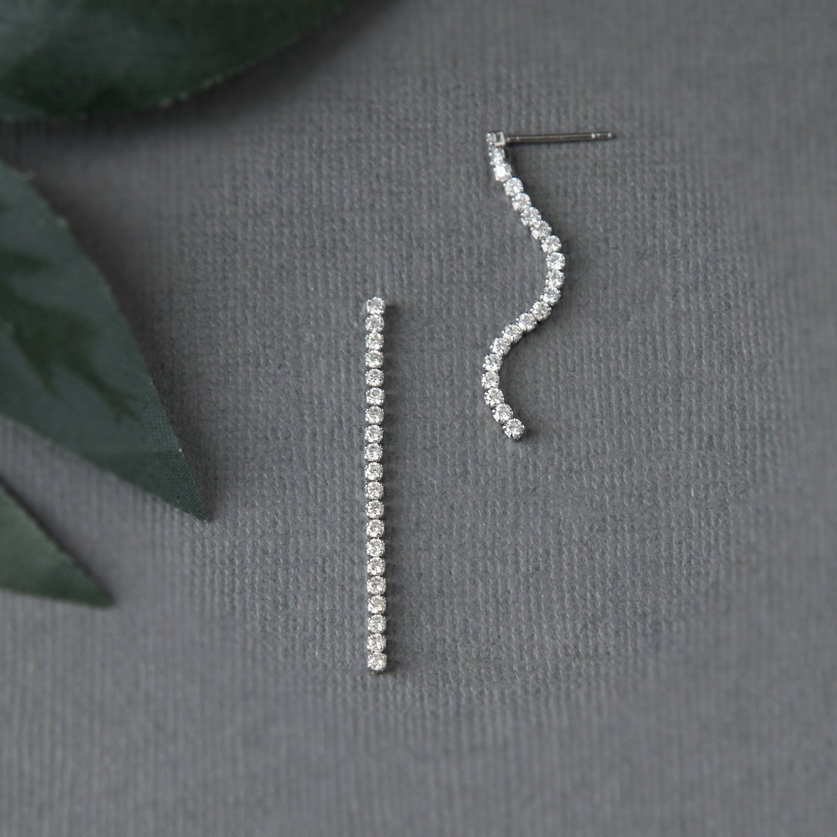Delicate CZ Line Drop Earrings - Earrings - Cassandra Lynne