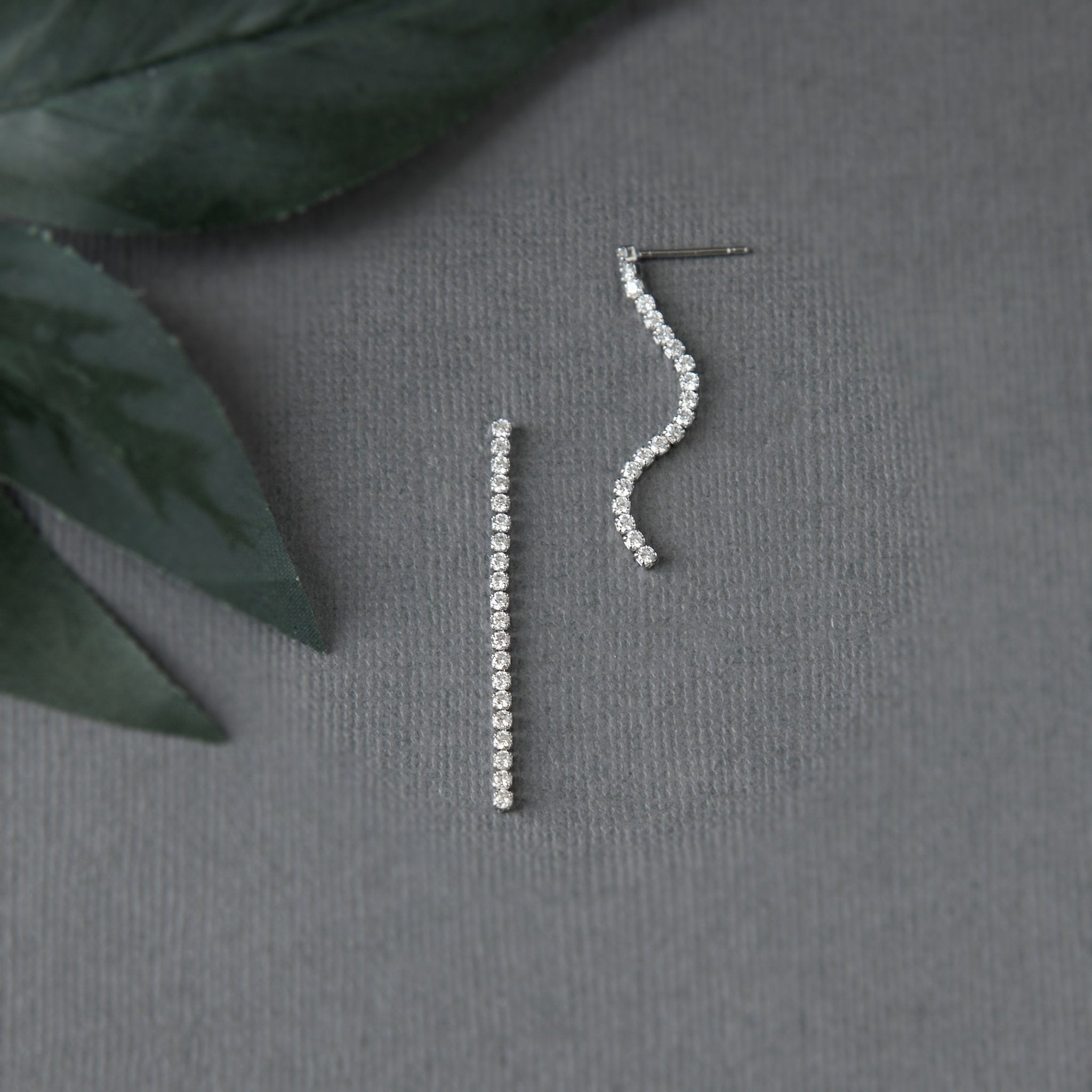 Delicate CZ Line Drop Earrings - Earrings - Cassandra Lynne