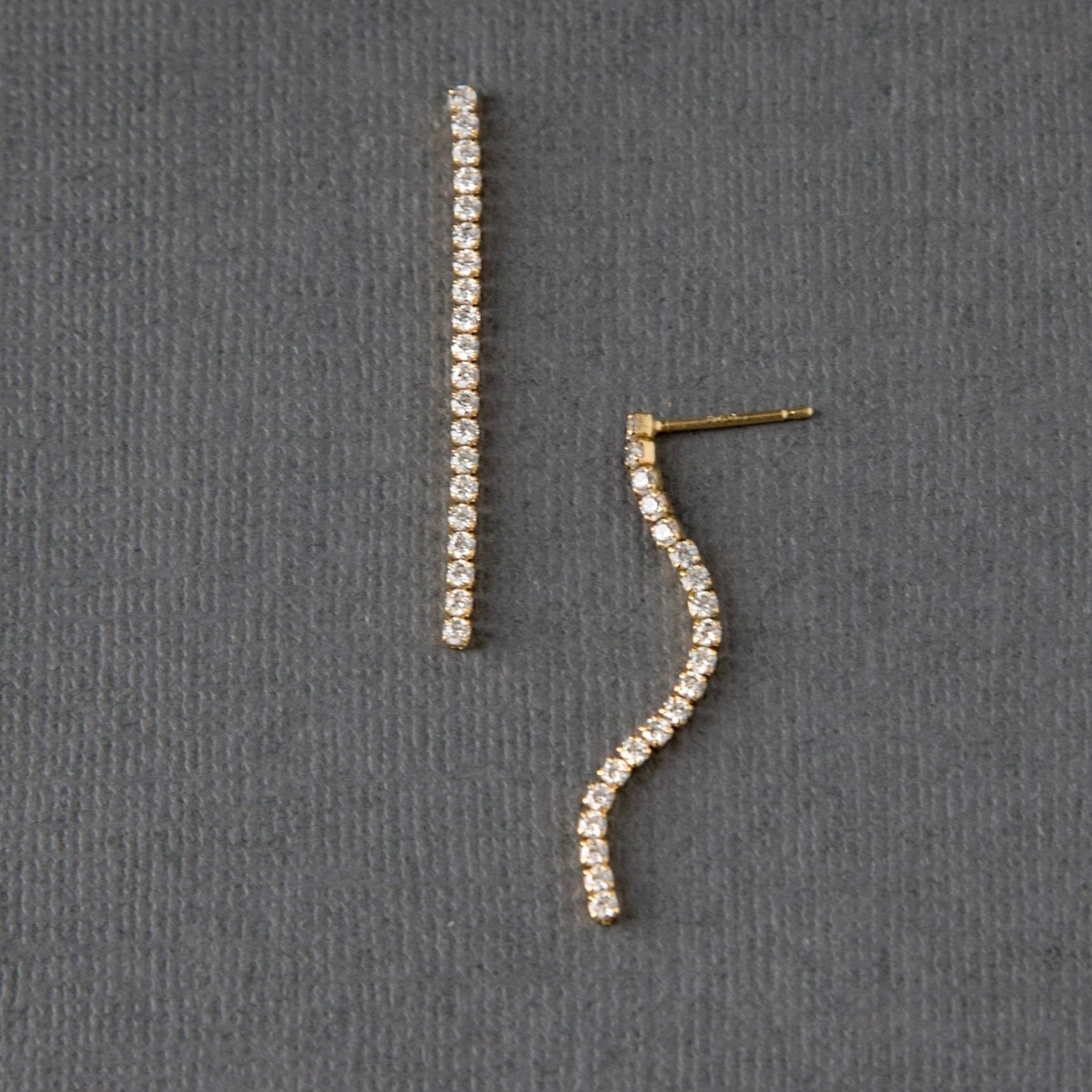 Delicate CZ Line Drop Earrings - Earrings - Cassandra Lynne